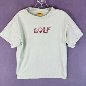GOLF WANG Mens T Shirt Size S Green GOLF Logo Rap Tee Skate Grunge STAIN